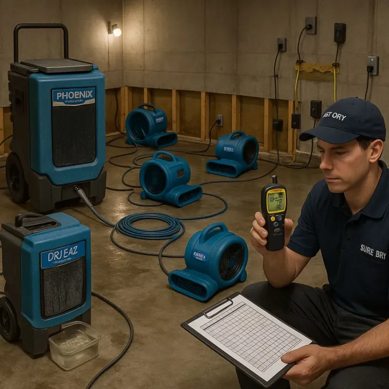 Structural Drying and Dehumidification process in McCulloch County, TX
